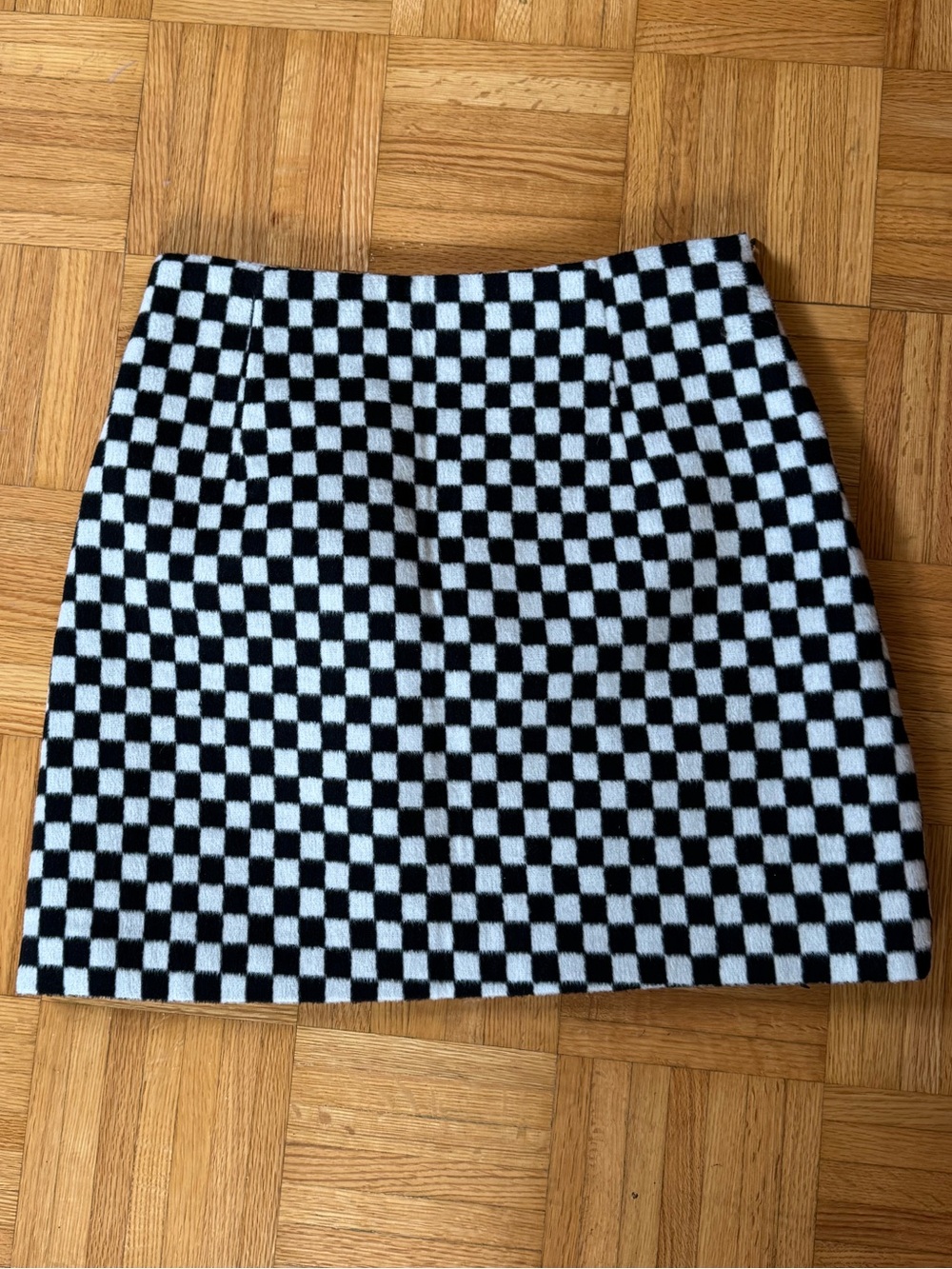 Checkerboard Mini Skirt in Black and White